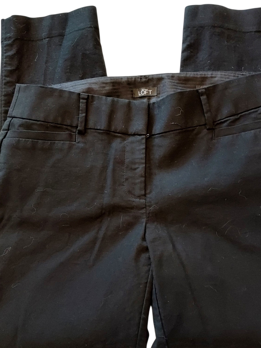 Size 8 Marisa Ann Taylor Loft Black Slacks Pants Women Zip Up With Pockets